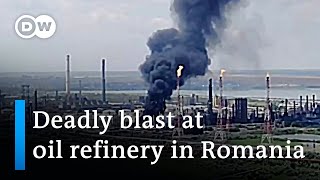 Powerful blast at Romania′s biggest oil refinery  DW News [upl. by Attenyl]