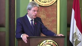 Gentiloni in Egitto dopo attacco insieme contro il terrorismo [upl. by Assecnirp56]