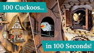 100 Cuckoos in 100 Seconds Coo Coo Clock Sounds Compilation [upl. by Kathye117]