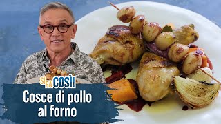 Cosce di pollo al forno con patate americane e aglio al melograno  Si fa così  Chef BRUNO BARBIERI [upl. by Haorbed]