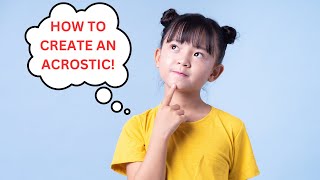 This Is Me Acrostics How To Create An Acrostic Poem [upl. by Cozmo]