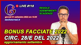 BONUS FACCIATE 2022 come funziona  circolare 28 del 2022 dell’Agenzia delle Entrate 🔴118 [upl. by Goldner]