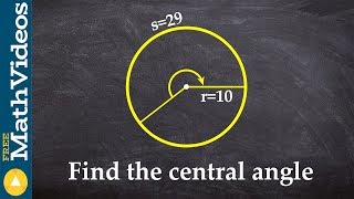 Find the central angle given the arc length and radius [upl. by Amelita114]