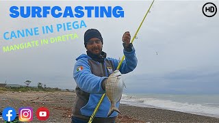 SURFCASTING MANGIATE IN DIRETTA CANNE IN PIEGA [upl. by Arondel88]