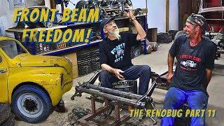 VW Beetle Front beam disassembly  educating The Barefoot Mechanic [upl. by York]