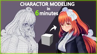 Timelapse┃Anime look 3D Character Modeling in 6 minute┃ [upl. by Annahsirhc513]