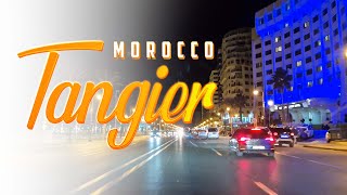 Tangier 4K  Night Drive  Driving Downtown  Relaxation  streetma [upl. by Bobinette]