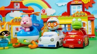 뽀로로 블럭 장난감 경찰 소방 블럭놀이 경찰서 소방서 은행 뽀로로하우스 만들기 Pororo Block Toys [upl. by Kaylee]