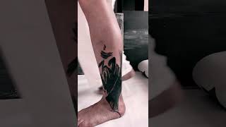 Cover up tattoo black work om dark blackwork coveruptattoo aum blackstyle freestyle [upl. by Nomyt466]