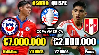 Comparación CHILE VS PERÚ  FECHA 1 COPA AMÉRICA GRUPO A  Piero Quispe vs Darío Osorio [upl. by Drol]