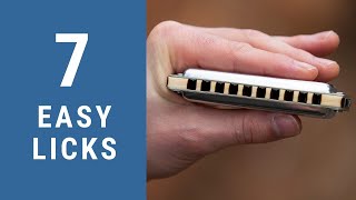 7 Easy Blues Harmonica Licks  C Harmonica Lesson  Free harp tab [upl. by Amy651]