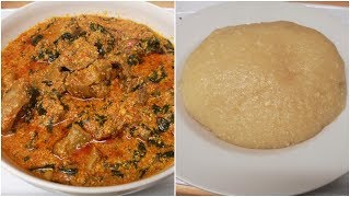 HOW TO MAKE EGUSI SOUP WITH SPINACH AND EBA [upl. by Anytsirk29]