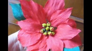 How to make Paper flower Poinsettia  Christmas Star Flower  25 [upl. by Trembly]