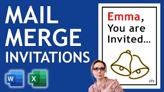 Mail Merge to Create INVITATIONS in Microsoft Word Using Data From Excel  Step by Step [upl. by Arted]