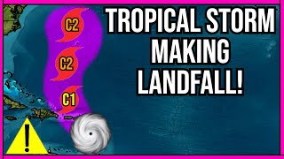 Tropical Storm Ernesto As It Made Landfall On August 13th 2024 [upl. by Simone606]