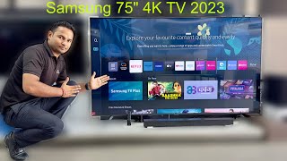 Latest Samsung 75 Inch Crystal 4K UHD Smart Tv 2023  DemoDetails and Unboxing [upl. by Annaek]