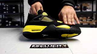 Air Jordan IV quotThunderquot Unboxing Video at Exclucity [upl. by Evanne]