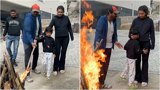 Manchu Manoj amp Manchu Mounika Reddy With Son Dhairav Reddy Bhogi Celebrations 2024  Manchu Family [upl. by Aihsetal]