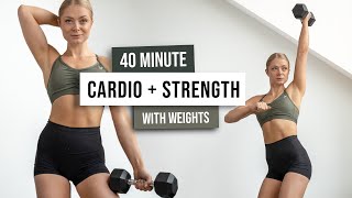 40 MIN SWEAT  STRENGTH Workout With Weights  Full body Toning amp Strengthening Home Workout [upl. by Rednaxela10]