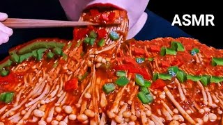 ASMR EATING SPICY ENOKI MUSHROOMS EATING SOUNDS MUKBANG asmreating mukbang mushroom asmr [upl. by Winola]