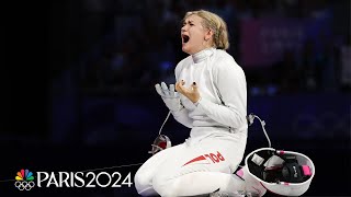 Poland earns first womens epee fencing medal against China  Paris Olympics  NBC Sports [upl. by Ahsiyk]