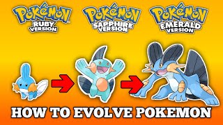 How To Evolve Pokemon in Pokemon EmeraldRuby amp Sapphire  Hoen Pokedex [upl. by Derwood]