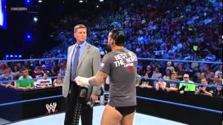 WWE Smackdown 51812  CM Punk and John Laurinaitis Segment [upl. by Aehsila]