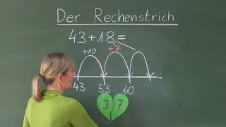 Rechenstrich bis 100 mit verliebten Zahlen  MatheAberKlar  Erklärvideo  2 und 3 Klasse [upl. by Onek]