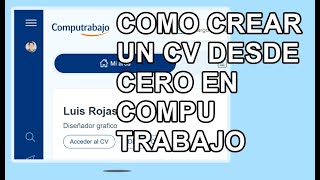 COMO CREAR UN CV EN COMPUTRABAJO [upl. by Schoenberg]