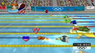 Mario amp Sonic at the Olympic Games  Princess Daisy in Aquatics Swimming Event [upl. by Esirtal715]