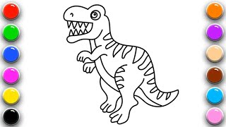 Comment dessiner une Dinosaure  vidéo éducative amp Planète coloriage [upl. by Delwyn570]