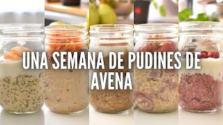 UNA SEMANA DE PUDINES DE AVENA Y CHIA  Desayunos para toda la semana [upl. by Atinaej]