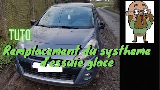 EP174  TUTO Remplacement du mécanisme dessuie glace et moteur  Clio 3 [upl. by Meibers951]