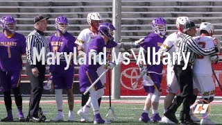 University of Albany vs University of Maryland Lacrosse Game Highlights [upl. by Lexis]