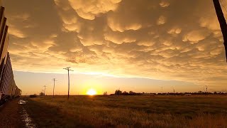 Incredible Timelapse Of Mammatus Clouds At Sunset [upl. by Deppy]