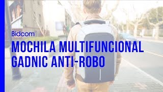 Mochila multifuncional Gadnic Anti Robo con cargador USB [upl. by Qirat]