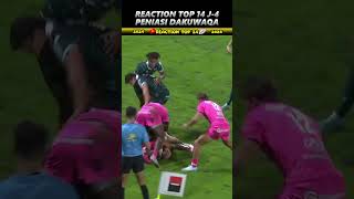 REACTION TOP 14 J4 PENIASI DAKUWAQA viralvideo youtubeshorts youtube rugby sports reels [upl. by Hennie]