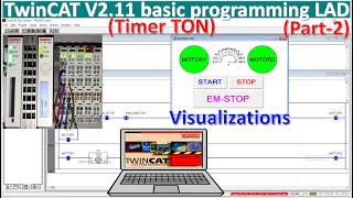 TwinCAT V211 connect with PLC Beckhoff basic programming and visualizations control tutorial Part2 [upl. by Etteneg]