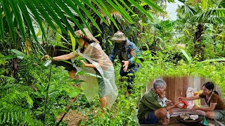 A single mother is picking vegetables in the forest  She was hugged from behind by the bad guy [upl. by Pachston114]