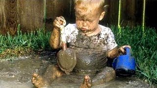 TODDLER FAIL  Plays and falls in mud they know exactly what to do [upl. by Peale539]