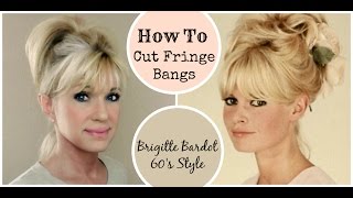 How To Cut Fringe Bangs Demo Brigitte Bardot 60s Style [upl. by Guenna728]