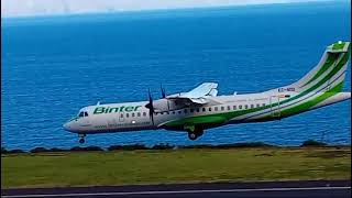 BINTER ATR 72600 LANDING at Madeira Airport [upl. by Singh818]