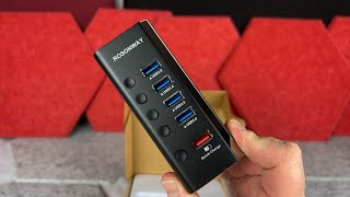 5 Port Powered USB Hub Review  USB 30 MultiPort Hub with Fast Charging [upl. by Charlet785]