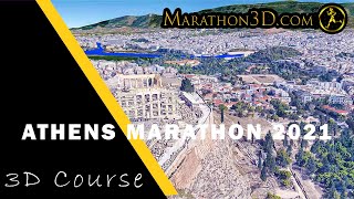 ATHENS MARATHON 2021 3D Course  wwwMarathon3Dcom [upl. by Menard]