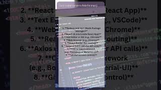 Basic requirements creating websites in react js 100 coding reels short shorts reactcourse [upl. by Sonya760]