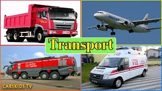 Transport Sounds  learn AIR WATER STREET SPACE Transport  Fire truck Police Car Ambulance [upl. by Sirois776]