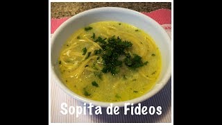 SOPITA DE FIDEOS 💚 😋 RECETA FACÍL💚 😋 [upl. by Htims450]