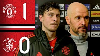 Lindelof Maguire And Ten Hag React To Win Against Luton 💪 [upl. by Gawen]