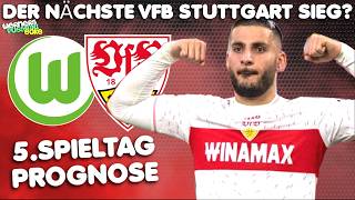 Nächster VfB Stuttgart Sieg  Wolfsburg  Stuttgart 5 Spieltag  Prognose [upl. by Anailuig]