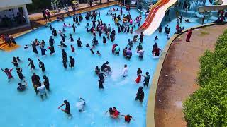 Poolside Paradise Captivating Water Park Stock Footage  4k  No Copyright Video  WP20 [upl. by Ahsinek]